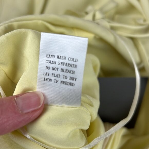 Le Lis Yellow Cowl Neck Open  Back Pleated Cami Short Romper - Picture 11 of 12